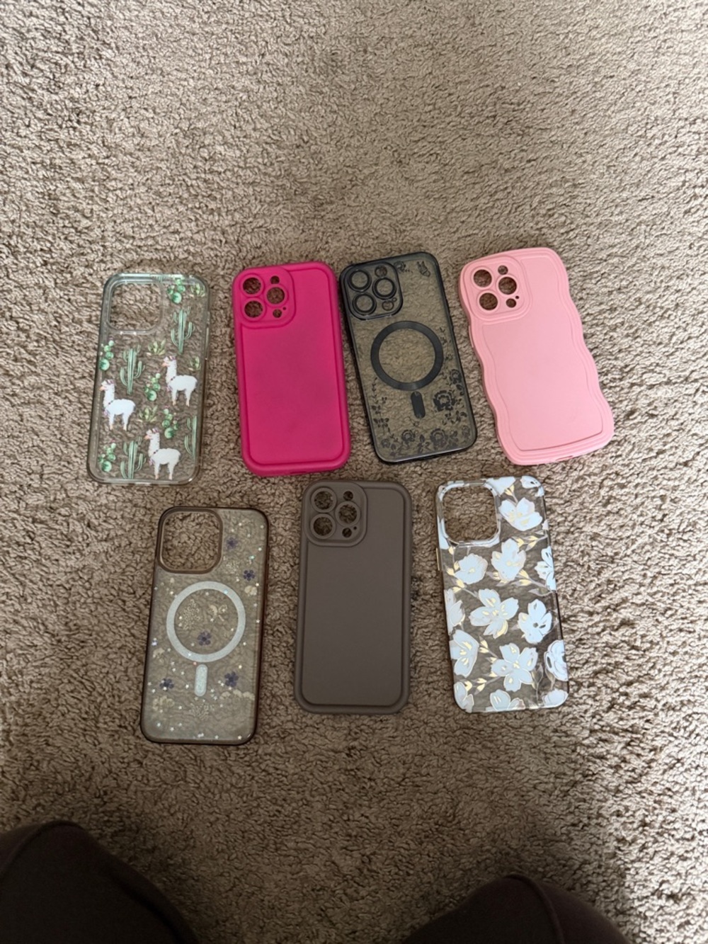 Assorted Pink and Brown Phone Case Bundle - Compatible Cell Phone Accessories